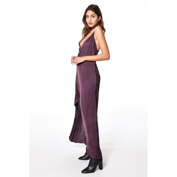 Young Fabulous & Broke NEW! YFB Maxi Slip Dress Wrap Deep Purple SMALL - Picture 13 of 14